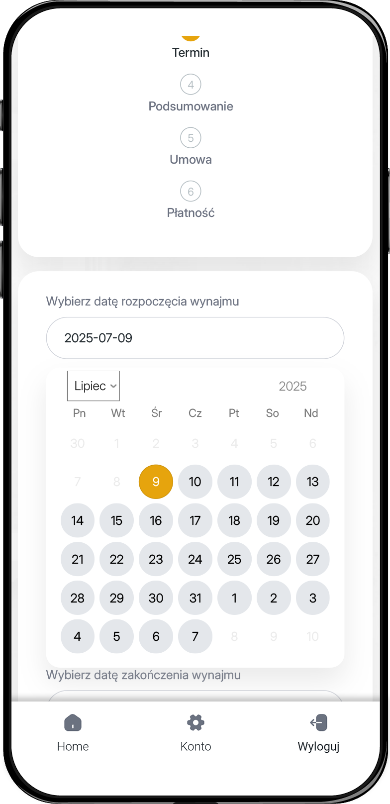 Aplikacja HDBOX - KROK 4 - Termin